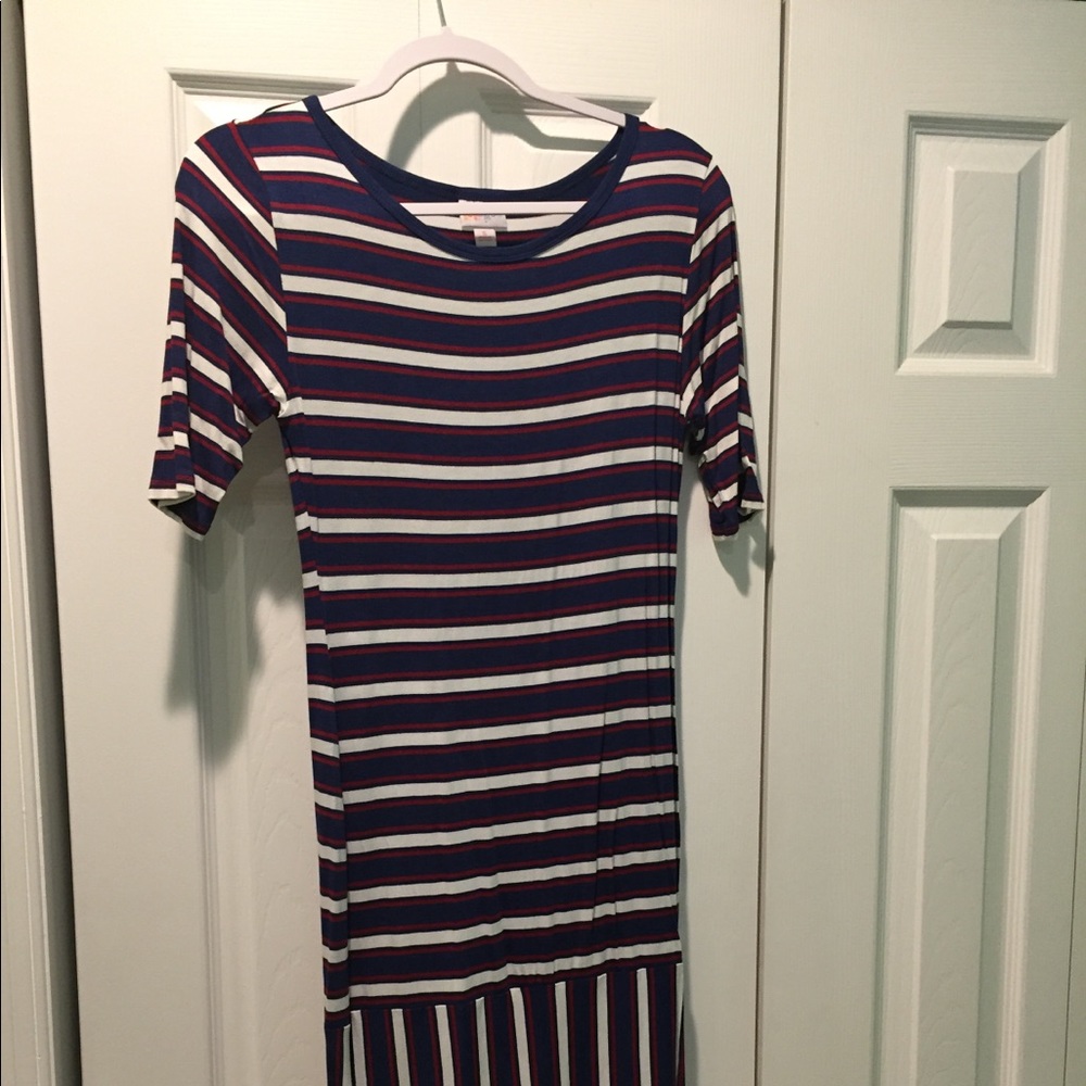 Lularoe Julia Red White Blue Size Small